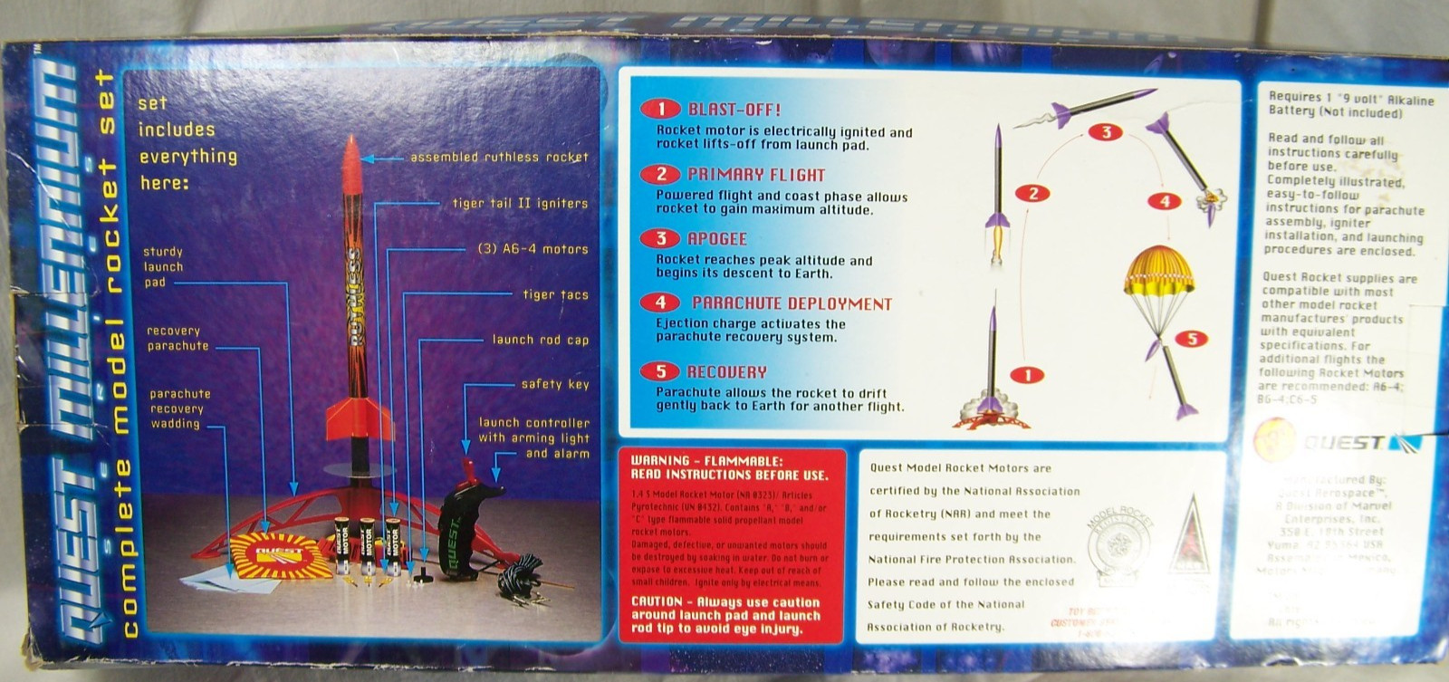 Quest Millenium S110 Model Rocket Kit Ready To Fly New in Box 🚀 🚀
