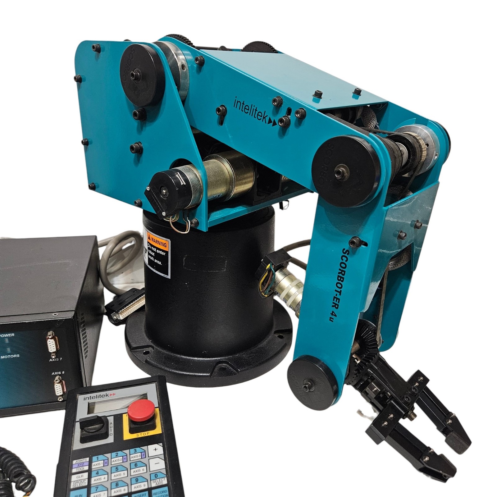 INTELITEK SCORBOT-ER4u Robotic Arm + Controller 000413 + Teach Pendant 001704