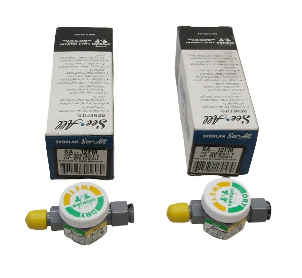 LOT OF 2 NEW SPORLAN SA-12FM MOISTURE & LIQUID INDICATOR 1/4" M X 1/4" F