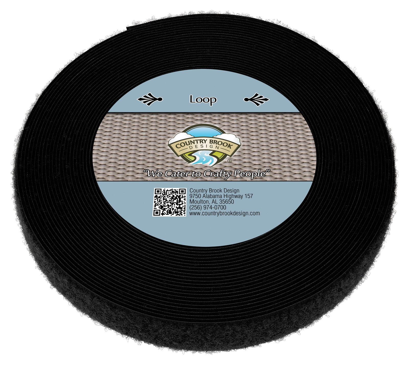 Country Brook Design® 3/4 Inch Black Sew on Loop Only, 25 Yards