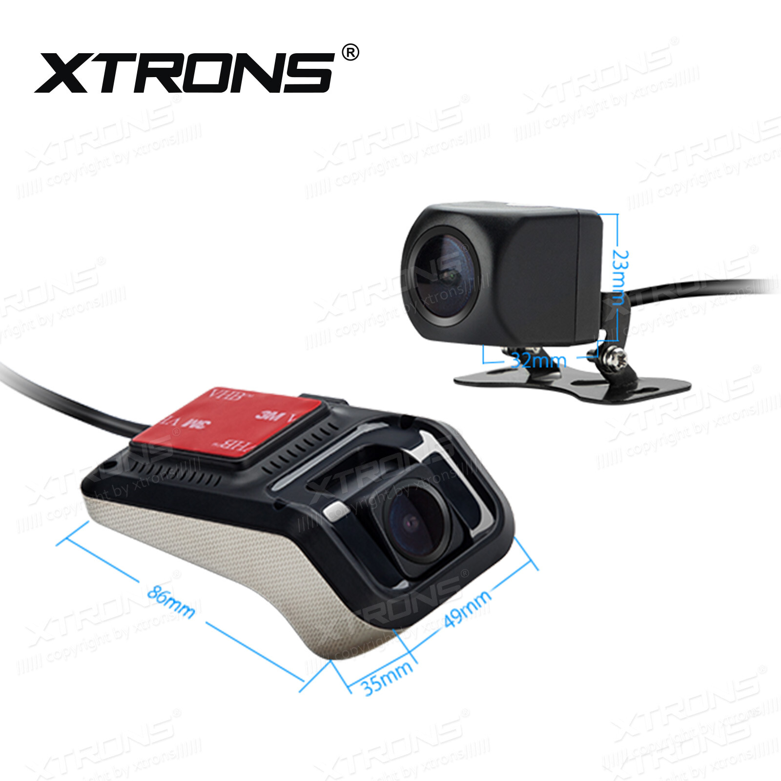 Car Front+Rear DVR Dash Camera HD Video Recorder 720P Wide-Angle