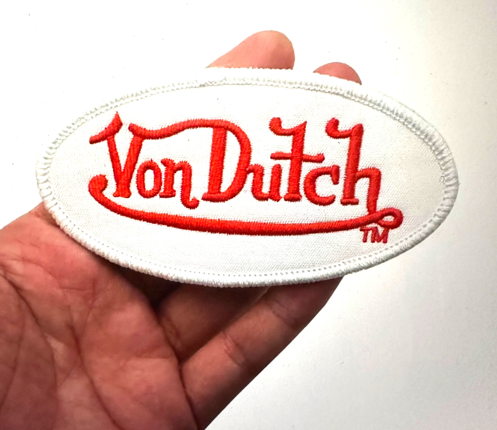 VINTAGE STYLE VON DUTCH EMBROIDERED IRON-ON PATCH...RARE CONFIGURATION..