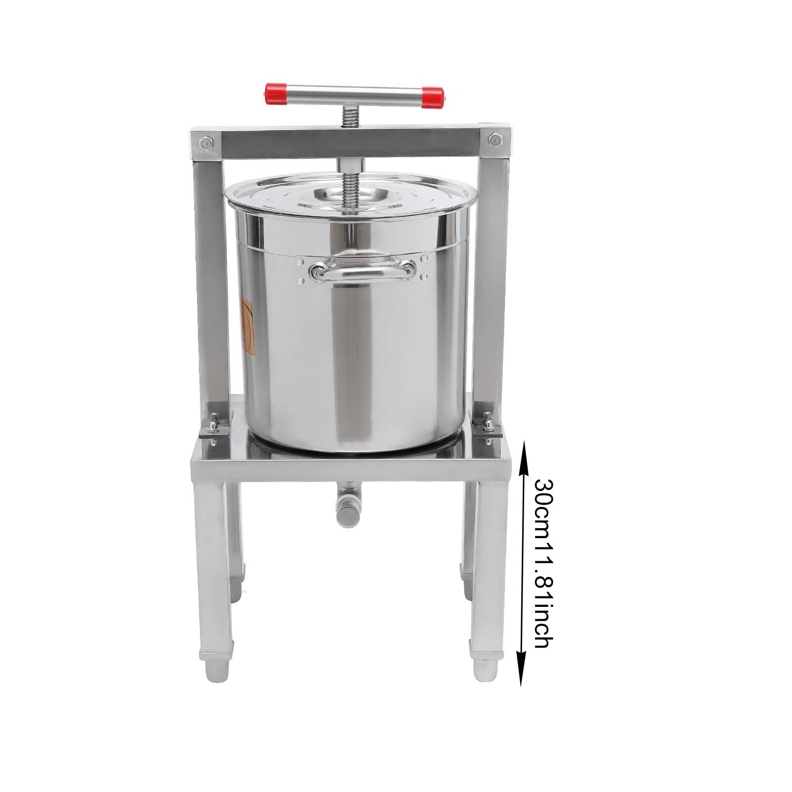 Grape Press 3.5 Gallon Stainless Steel Fruit Wine Press with Height Adjustable