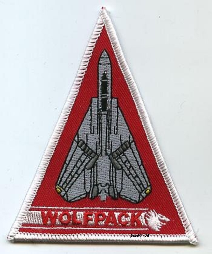 US Navy F14 TOMCAT TOP GUN FIGHTER Sqn Shoulder Sleeve Insignia: VF-1 Wolfpack b