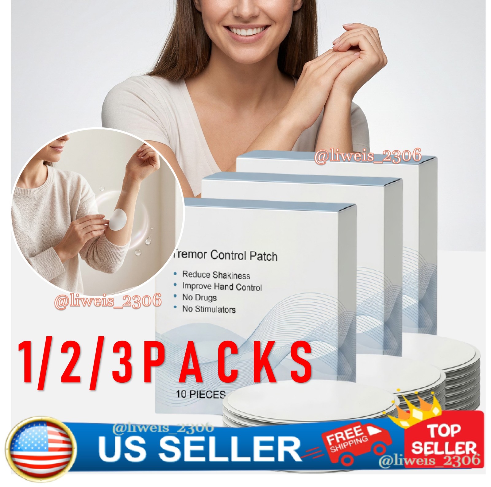 Steadyhands Tremor Control Patch, Steady Hands Control Patch - Hand Stabilizer