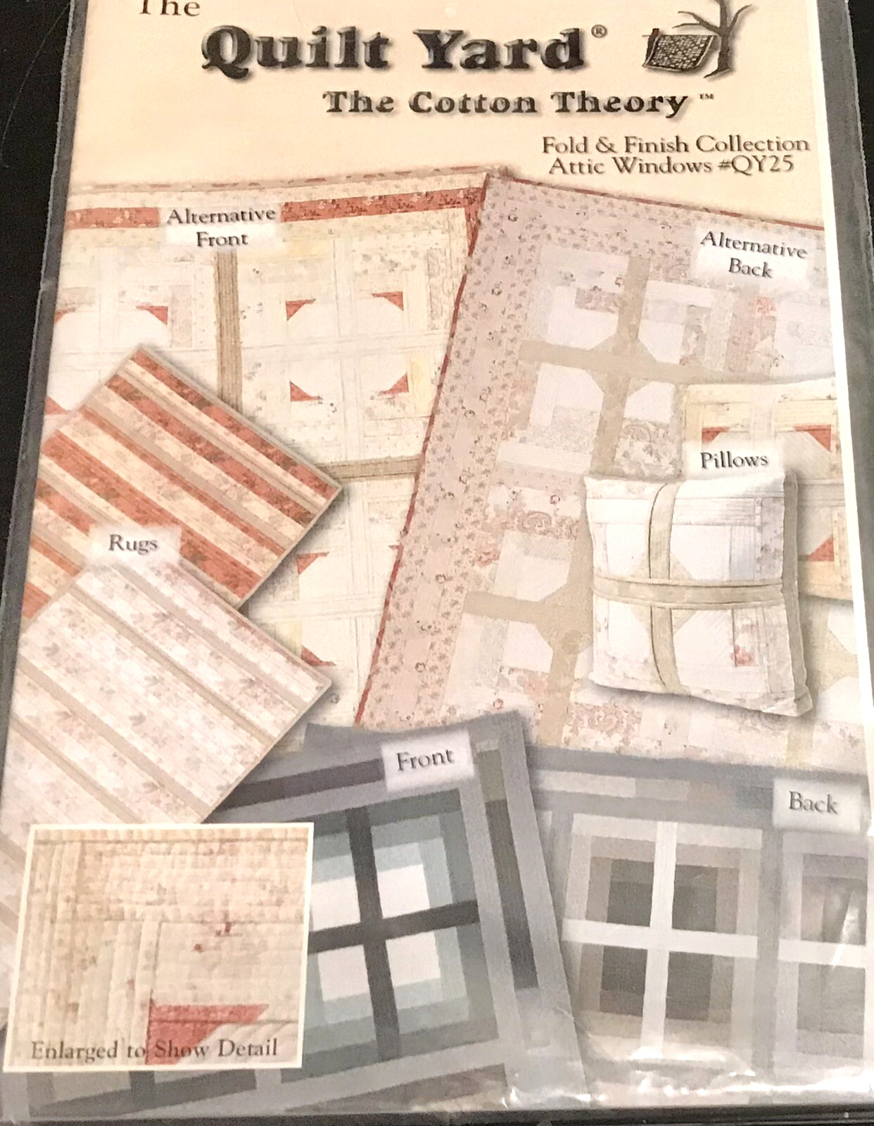 ATTIC WINDOWS Fold & Finish Collection Quilt & Rug Pattern Reversible 70”x82”