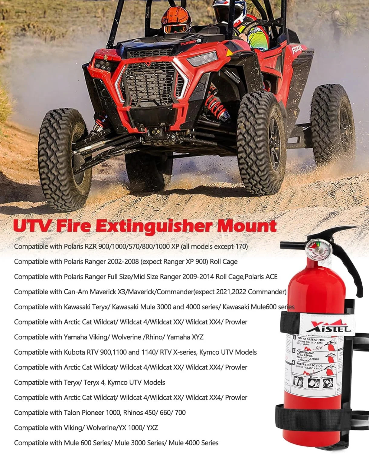 Quick Release UTV Fire Extinguisher Mount Kit Fire Extinguisher Holder Adjustabl