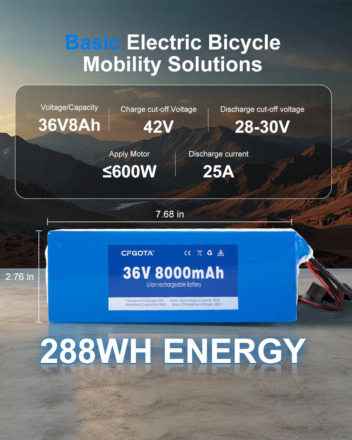36V 8Ah Lithium Battery Pack Rechargeable Battery for Compatible 36V System