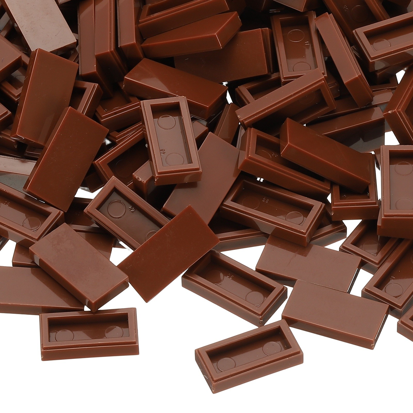 370 Pcs 1x2 Square Brown Flat Blocks Bulk for Building Floor