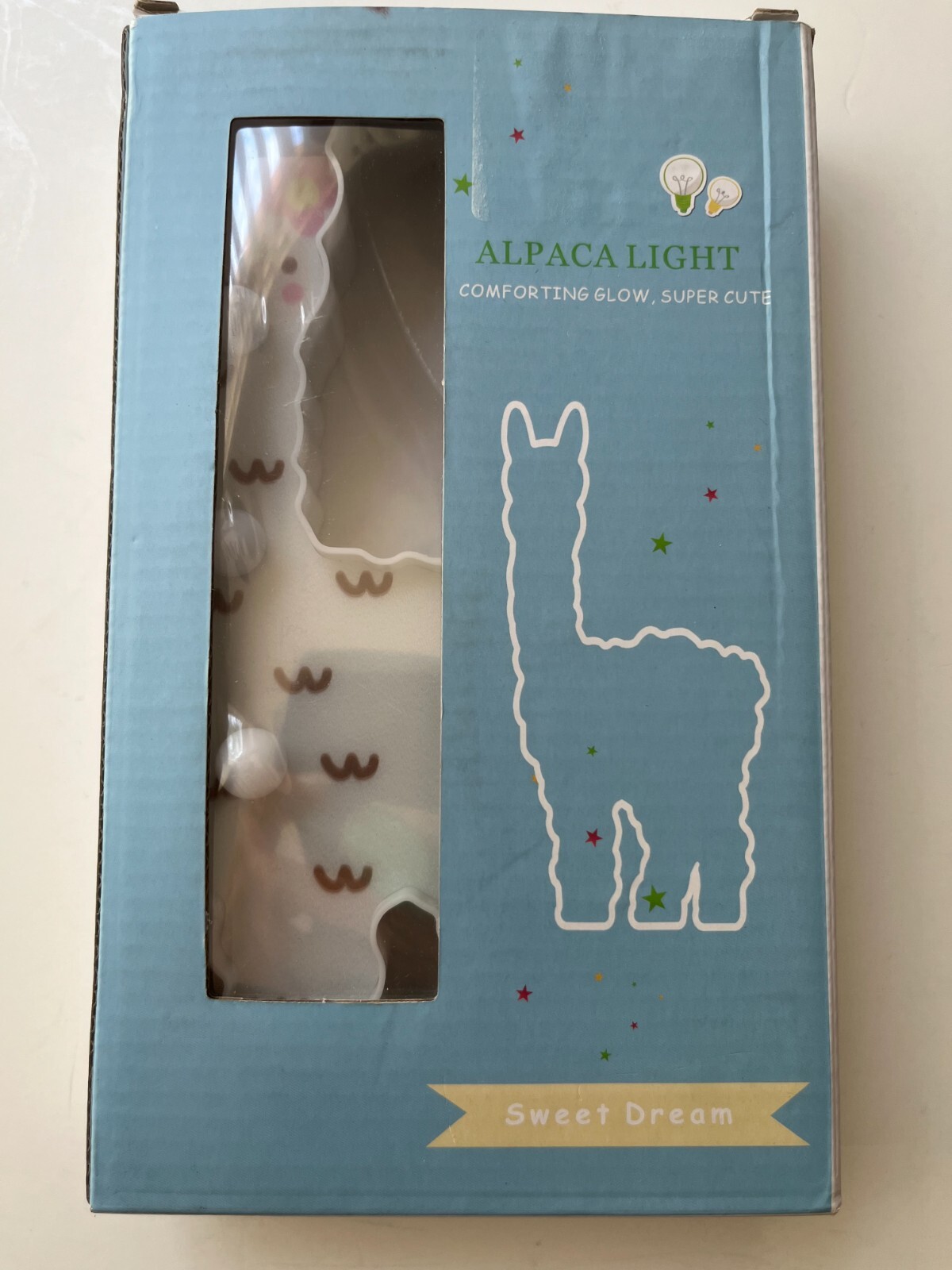 ALPACA Animal Shaped NIGHT LIGHT NEW in Box NIB LED Bulbs Freestanding Wall Hang