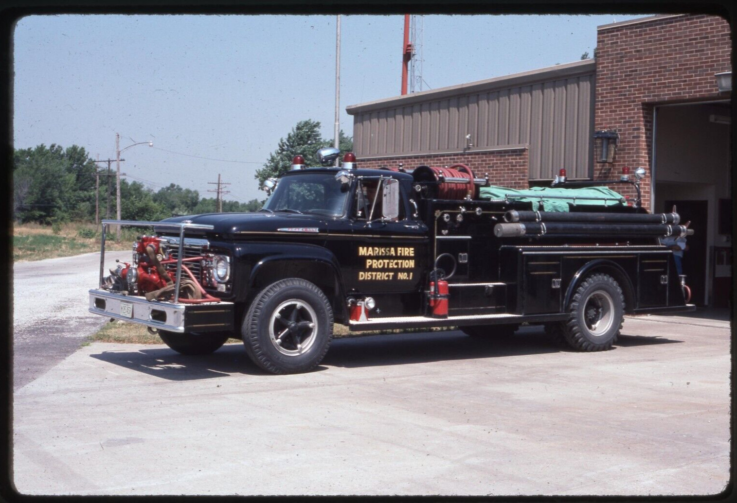 Marissa IL 1962 Ford F Towers pumper Fire Apparatus Slide