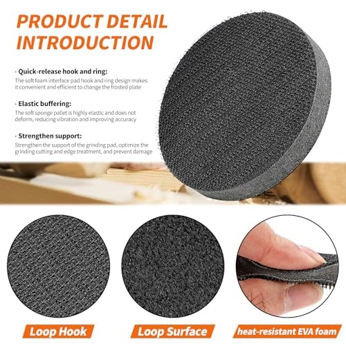 10x 3" 75mm Hook & Loop Foam Interface Pad for DA Sanders