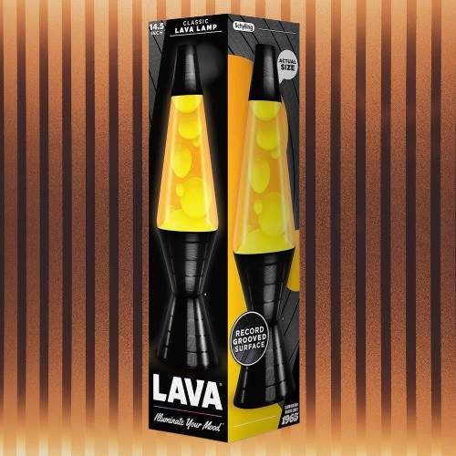 Lava Lamp 14.5" Vinyl Record Base - Yellow Wax & Orange Liquid - Item #2017