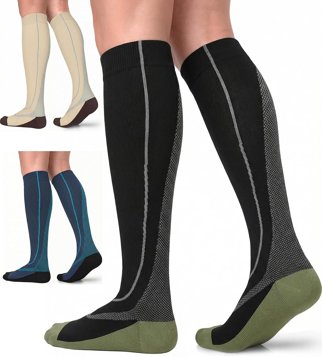 3 Pack Copper Compression Socks - Compression Socks Women & Men Circulation - Be