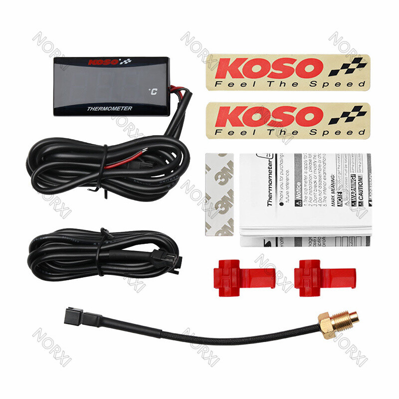 For KOSO Motorcycle Water Temp Digital Display Meter Temperature Sensor Adapter