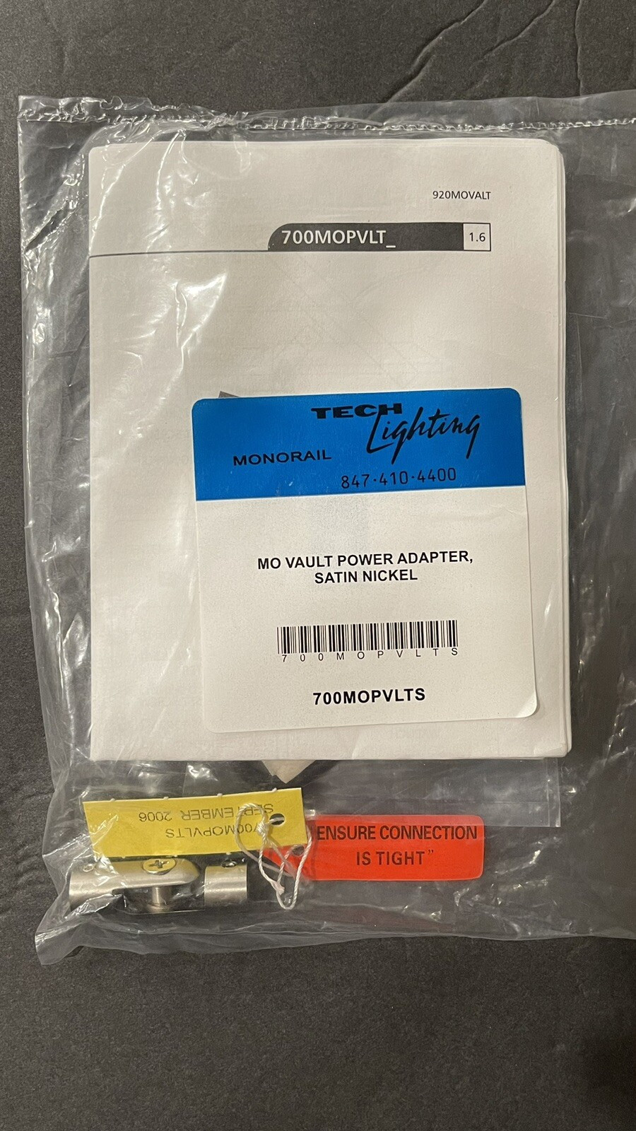 Tech Lighting 700MOPVLTS MonoRail Power Vault Adapter Satin Nickel BRAND NEW