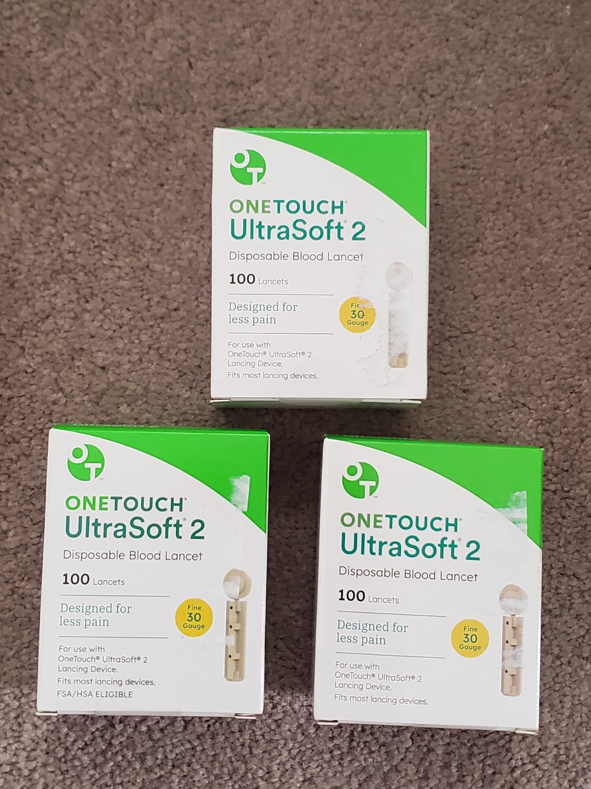 3 Boxes OneTouch Ultra Soft 2 Blood Glucose Lancets 300 Total Exp 04/28 And Up