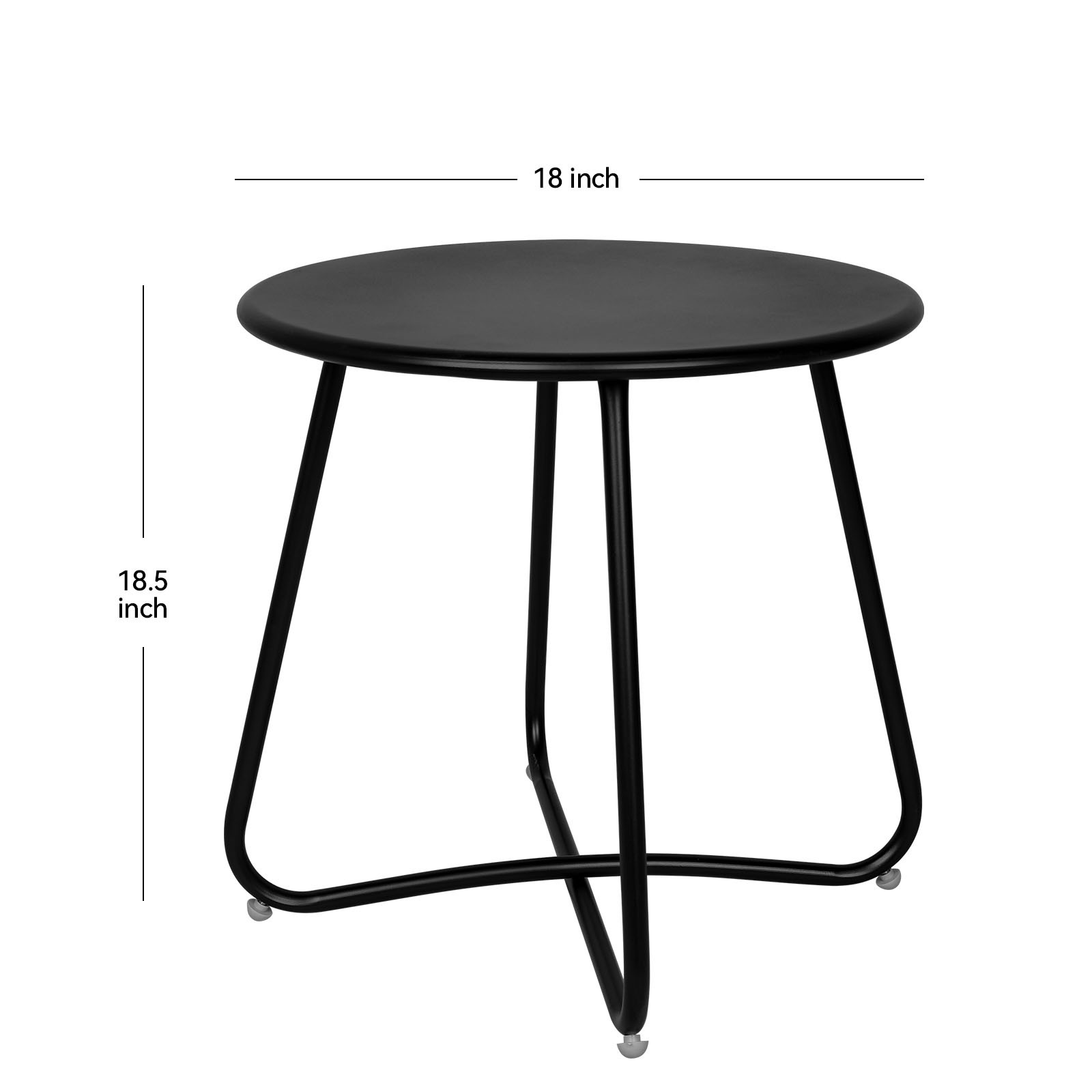 Outdoor Balcony Side Table Patio Garden Bedside 18" Round Coffee Tea End Table