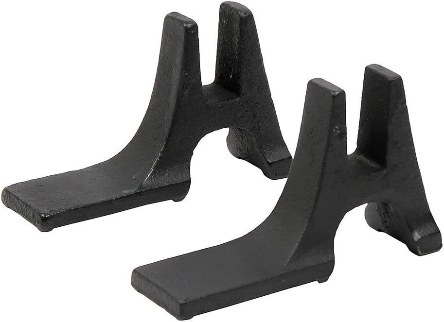Cast Iron Fireback Supports, Black - Set of 2