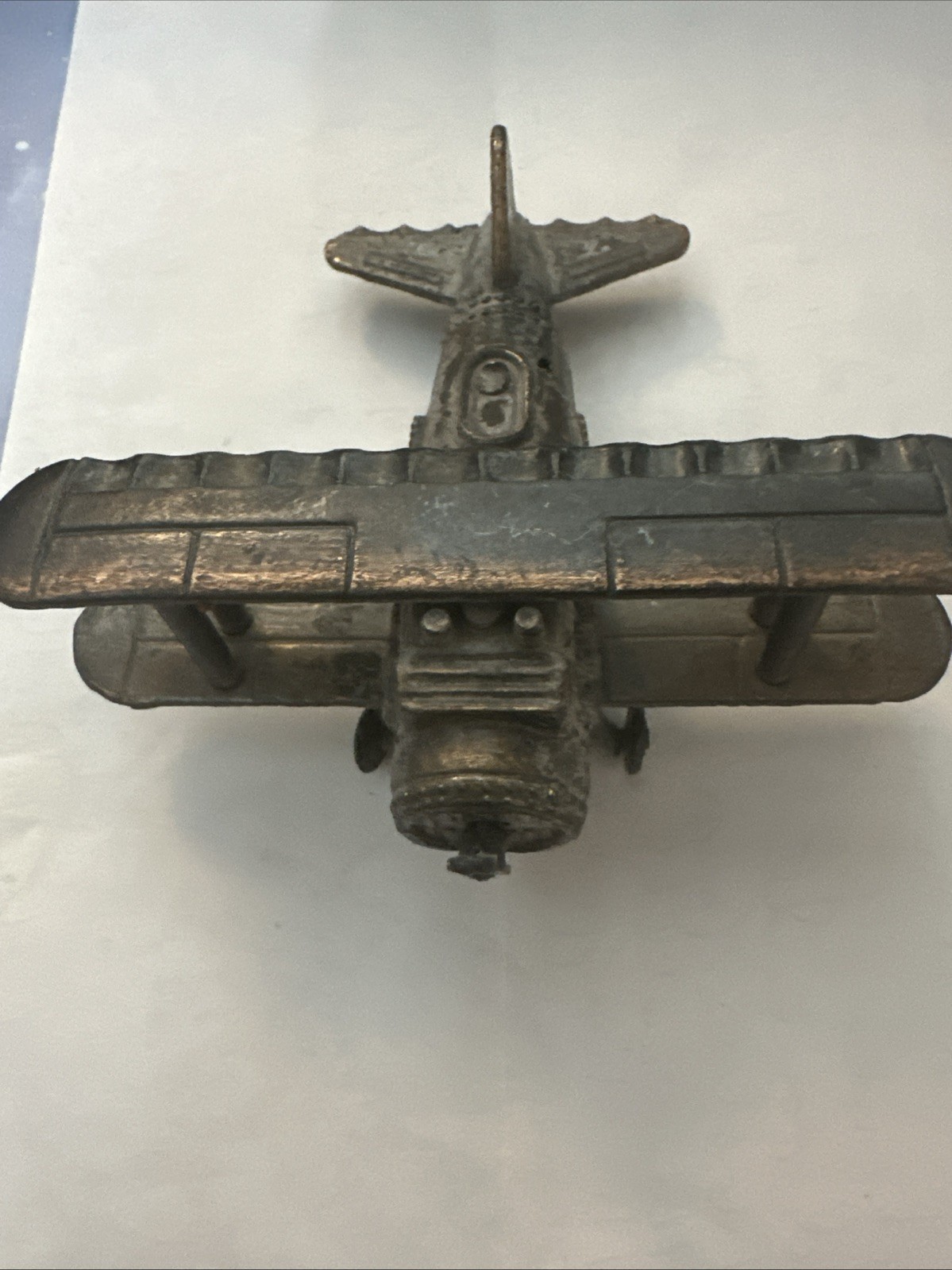 Vintage DIE CAST METAL Bi-Plane Pencil Sharpener AEROPLANE Miniature AIR PLANE