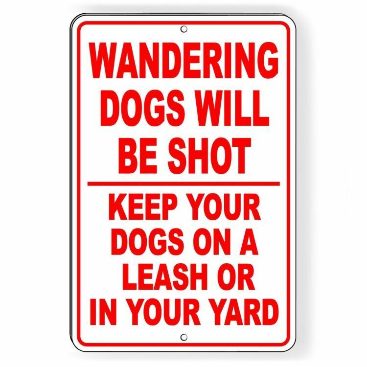 Wandering Dogs Will Be Shot Keep Dogs In Your Yard Sign Or Decal 6 SIZES SSG029