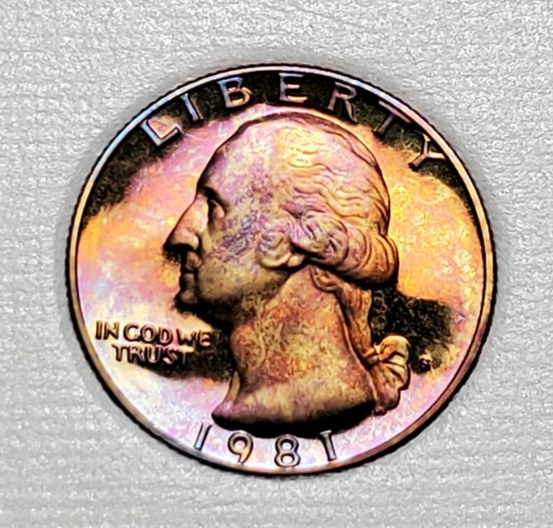 TONED 1981 S WASHINGTON QUARTER PROOF UNC #C3117