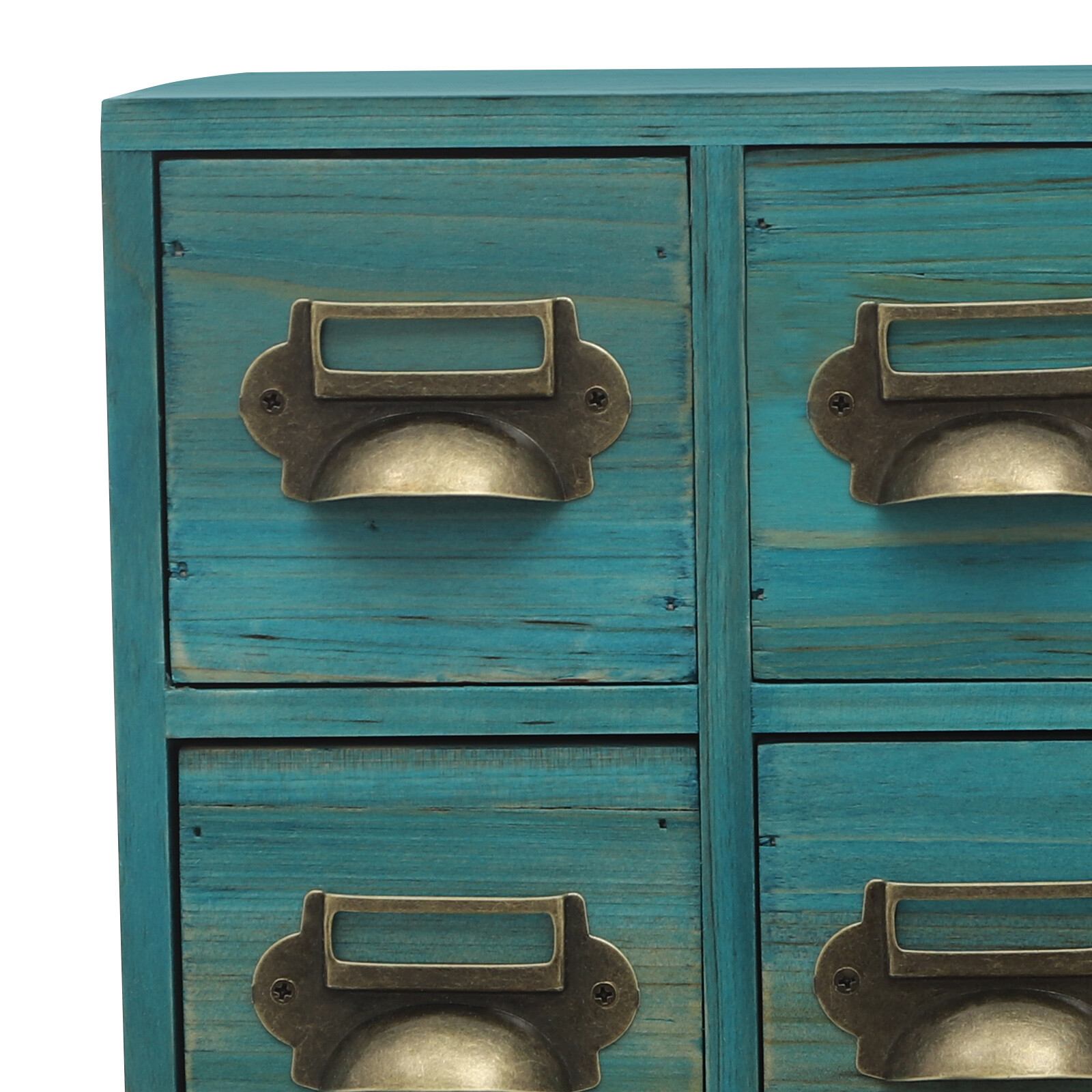 Blue 12Drawer Storage Cabinet Rectangular Desktop Drawer Organizer WoodenCabinet