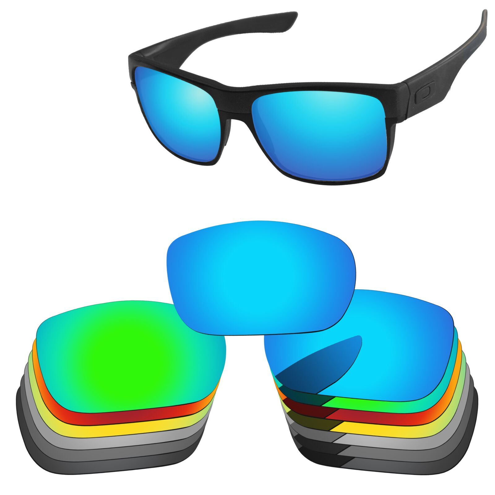 Lenslog Polarized Replacement Lenses For-Oakley TwoFace OO9189 Sunglasses