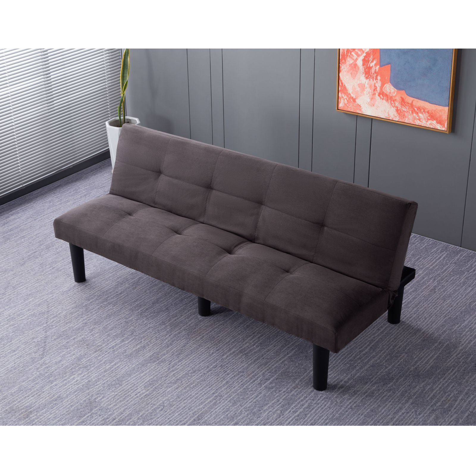 69.7 in Futon Sofa Bed Converted Sleeper Upholstered Adjustable Loveseat Couch