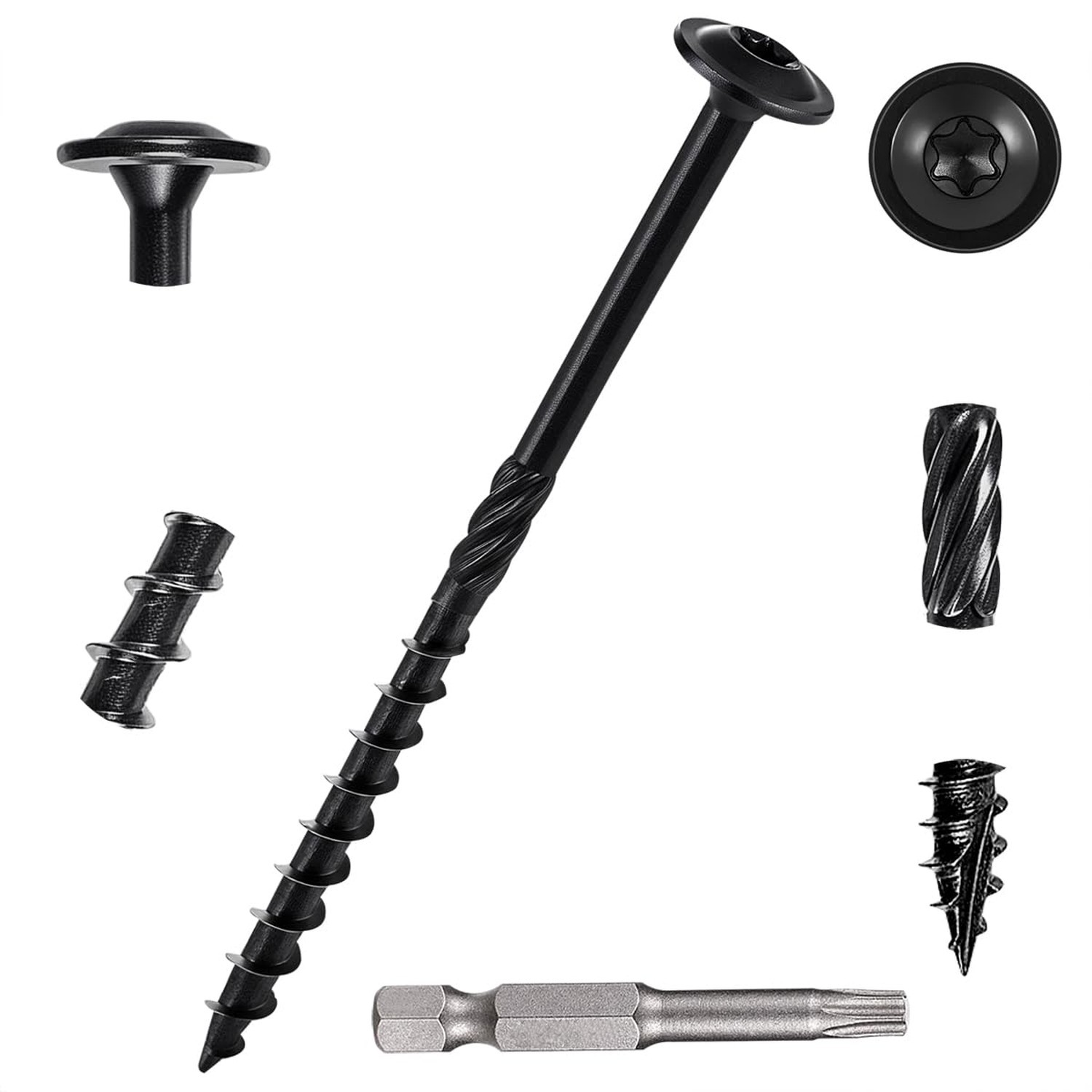 50 PCS(1.44lb), #14 x 4 Lag Screws, Structural Wood Screw 4 inch, Heavy Duty ...