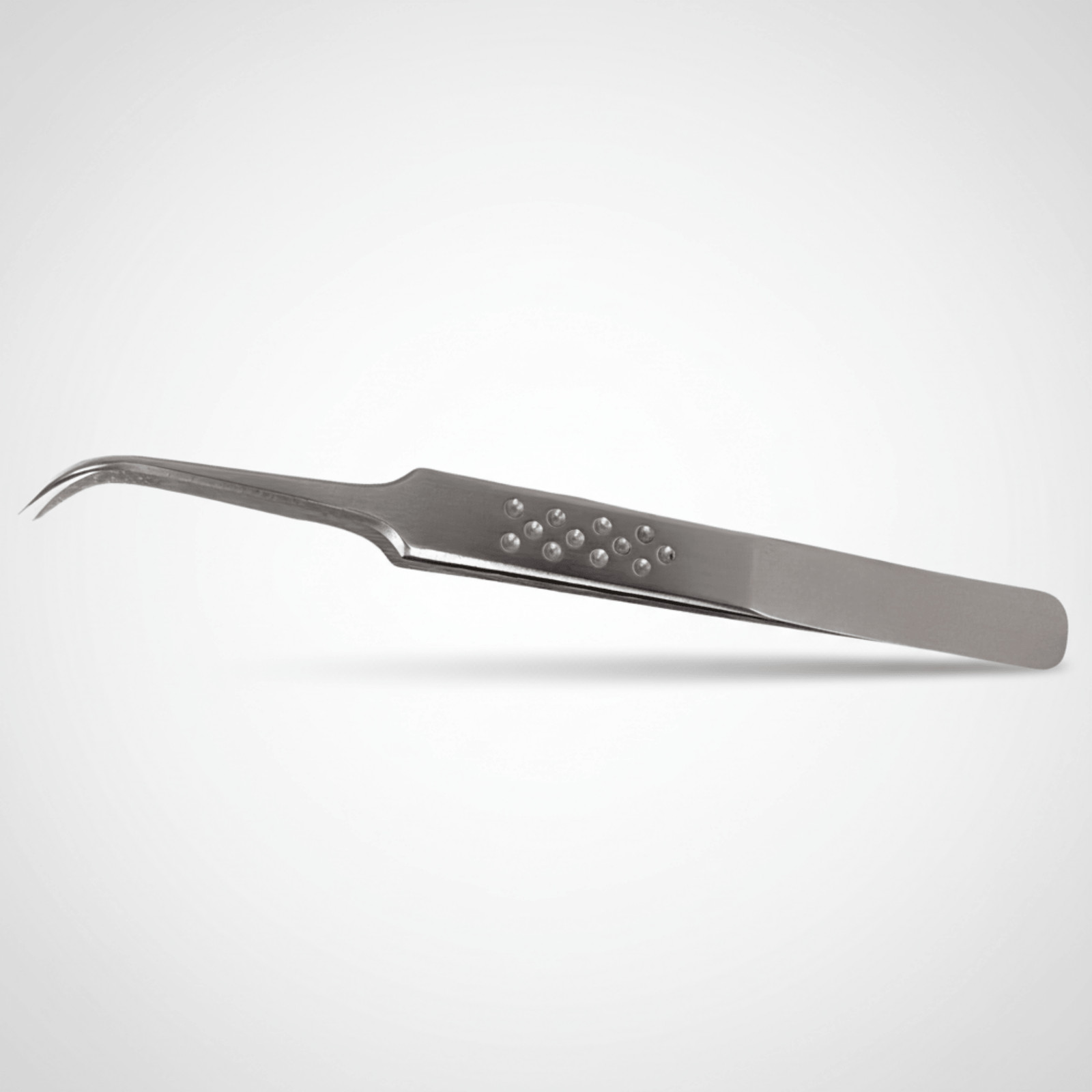 Feather Touch Silver Classic Fiber Tips Tweezer for Eyelash Extensions - J Shape