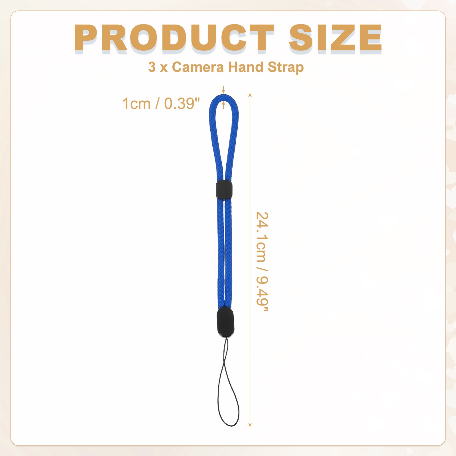 Camera Wrist Strap, 3Pcs Adjustable Wristlet Straps Lanyard, Pure Dark Blue