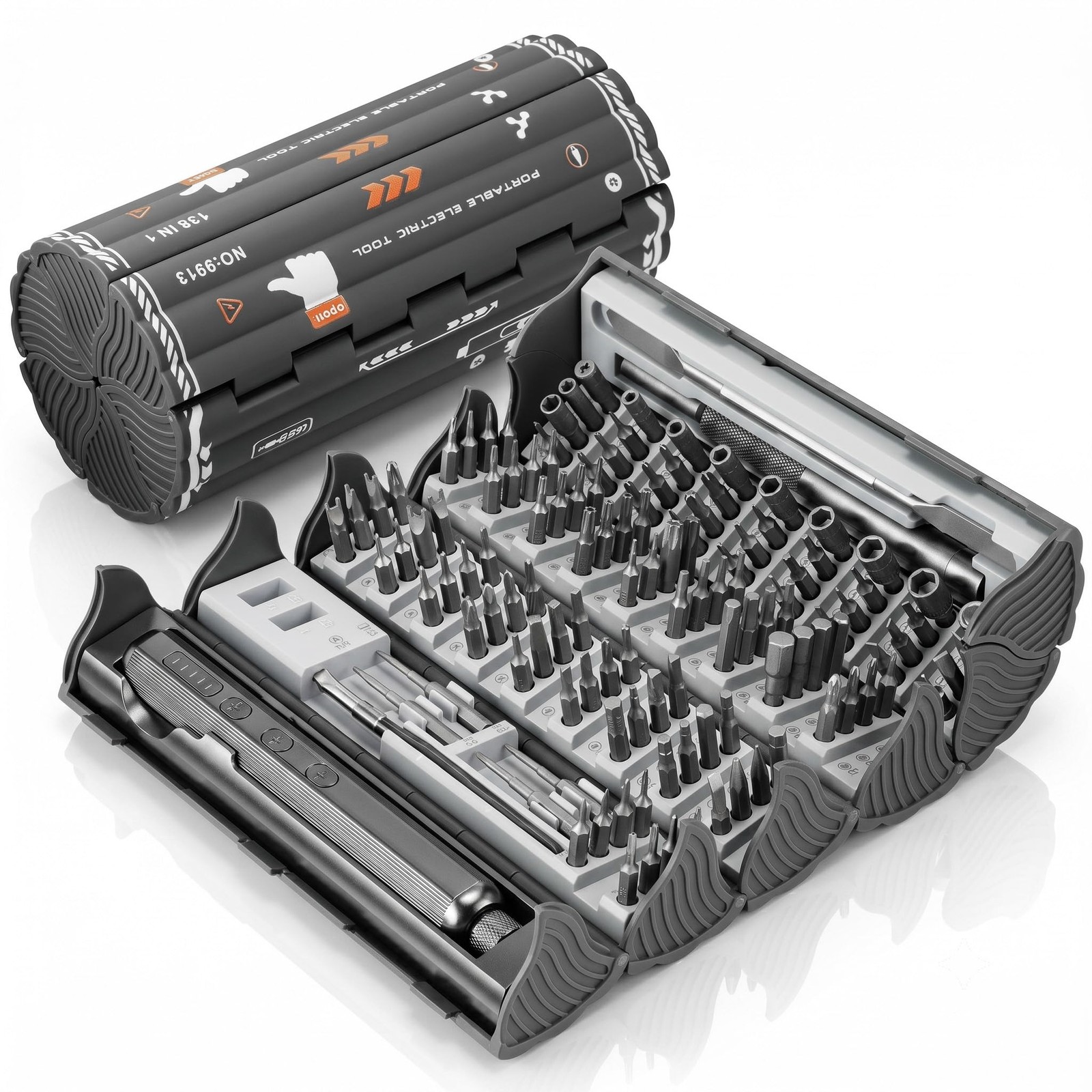 YUAN LIN Precision Electric Screwdriver, 138-IN-1 Mini Cordless Small, Grey