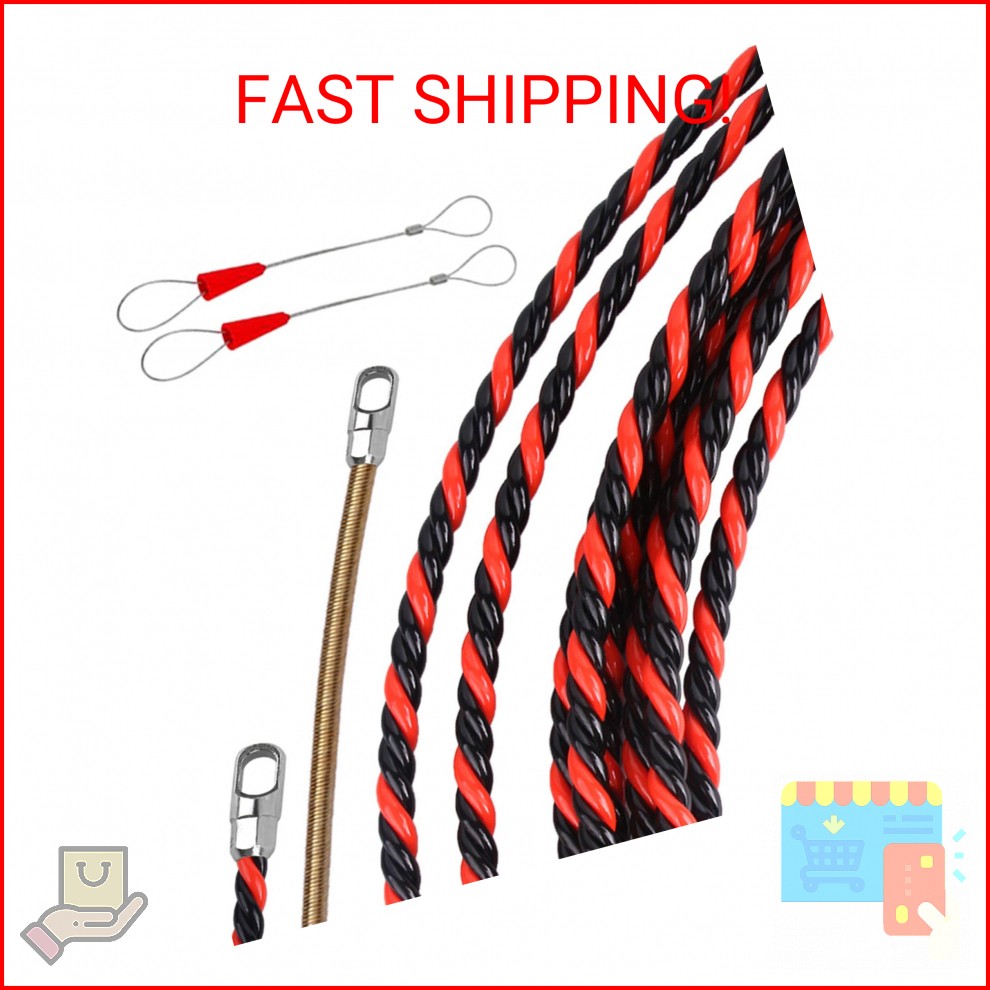 16.4ft/5m Fish Tape Wire Puller - 1/6" PET Flexible Electrical Cable Snake Tool
