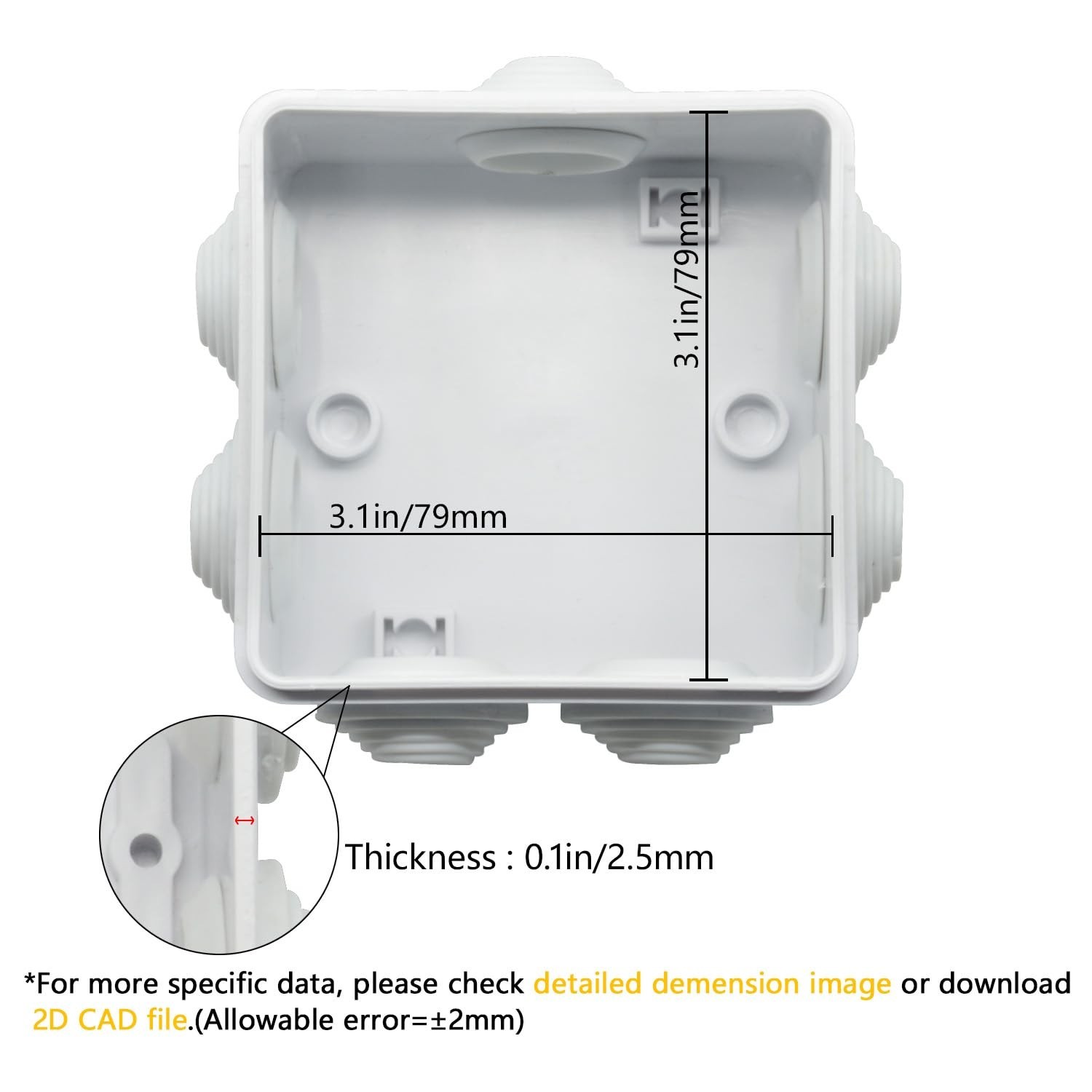 LeMotech ABS Plastic Dustproof Water Resistant IP55 Junction Box Universal El...