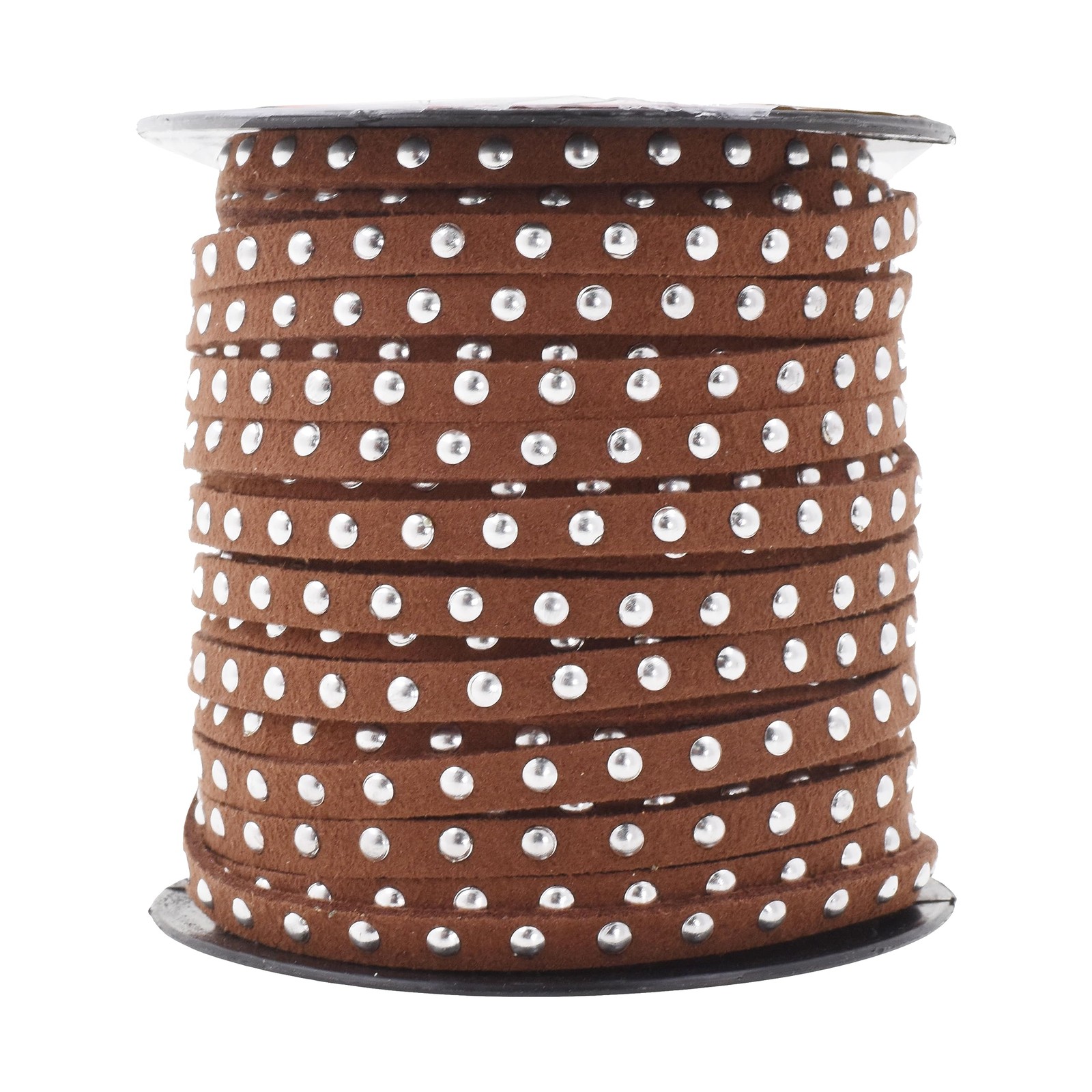 20 Yards Dark Brown Studded Faux Suede Cords Leather Trims - Flat Vegan Leath...