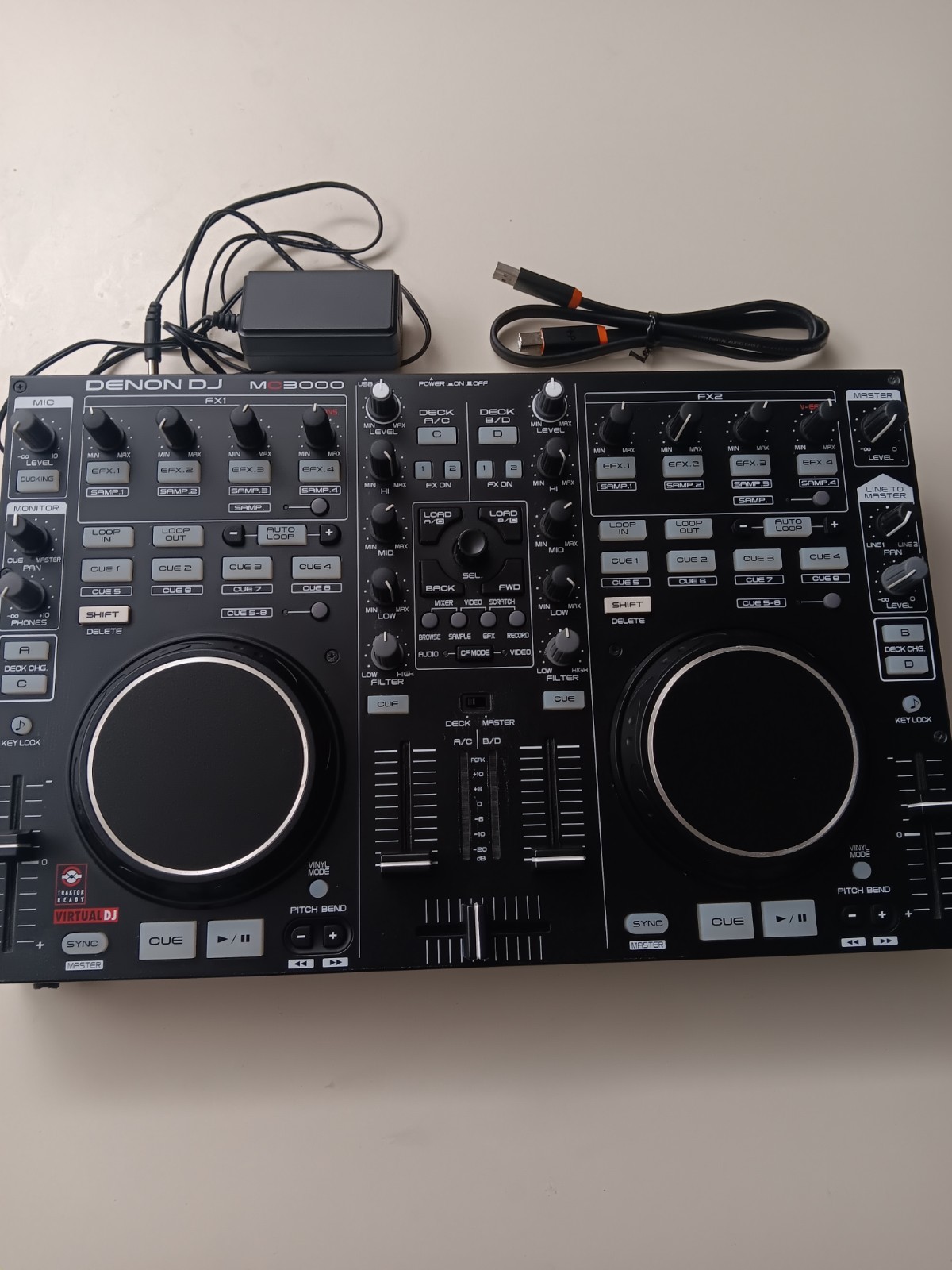 Denon DJ MC3000 PCDJ Controller 2ch Mixer 4-Deck USB Excellent condition