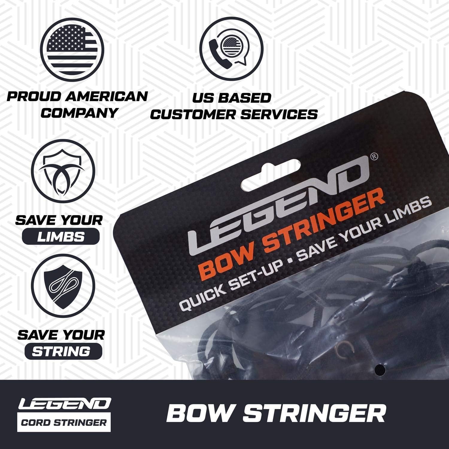 LEGEND Cord Bow Stringer - Traditional Limbsaver Stringing Tool for Recurve Bows