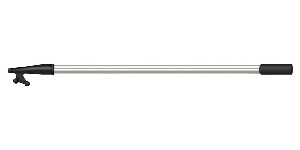 SeaSense Boat Hook 5" Fixed Silver/Black - Heavy-Duty Anodized Aluminum