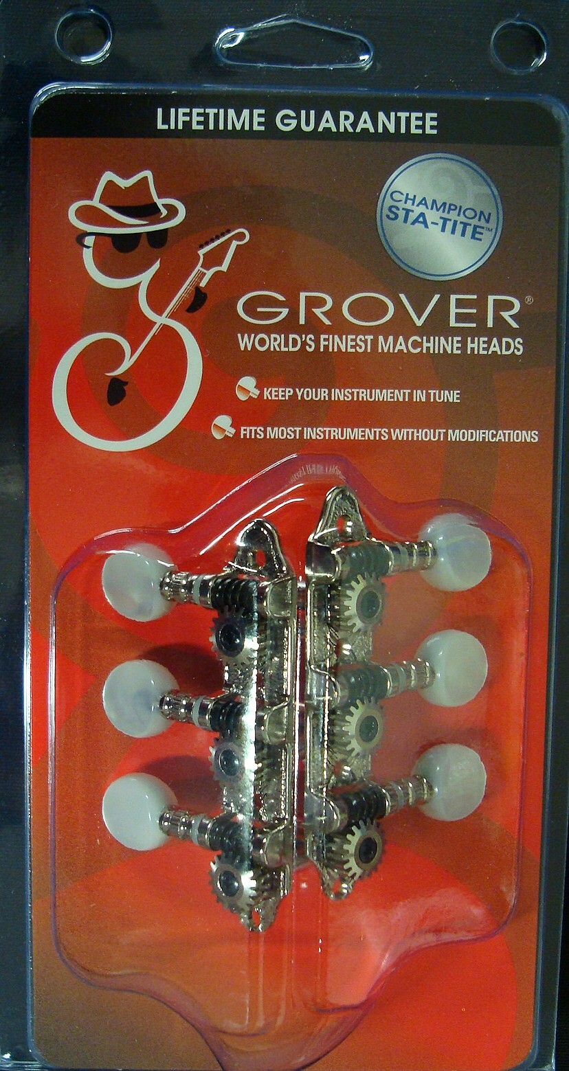 Grover 608N Sta-Tite™ Mini 3-On-A-Plate Tuning Machines (608 Series) Nickel