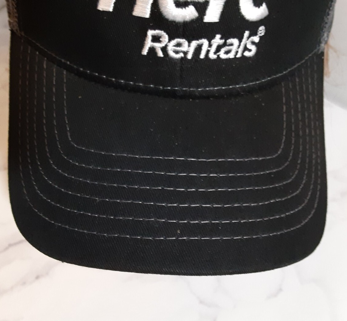 Herc Rentals Hat Cap Black Gray Mesh Snapback Embroidered New Without Tag