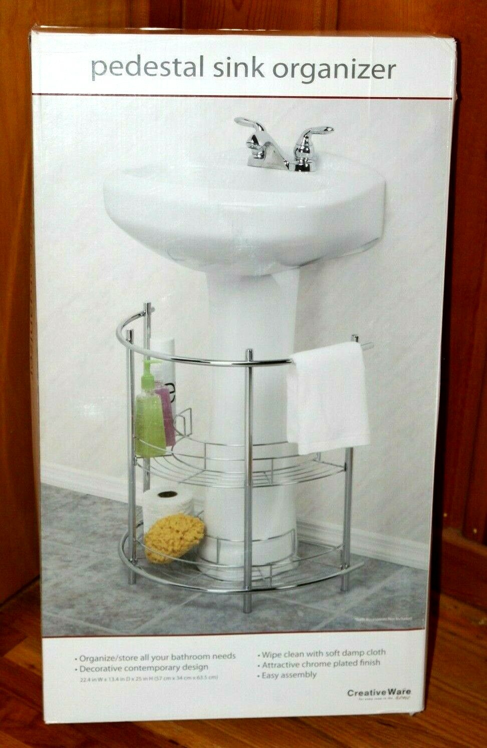 Creative Ware Metal Pedestal Sink Organizer - Chrome