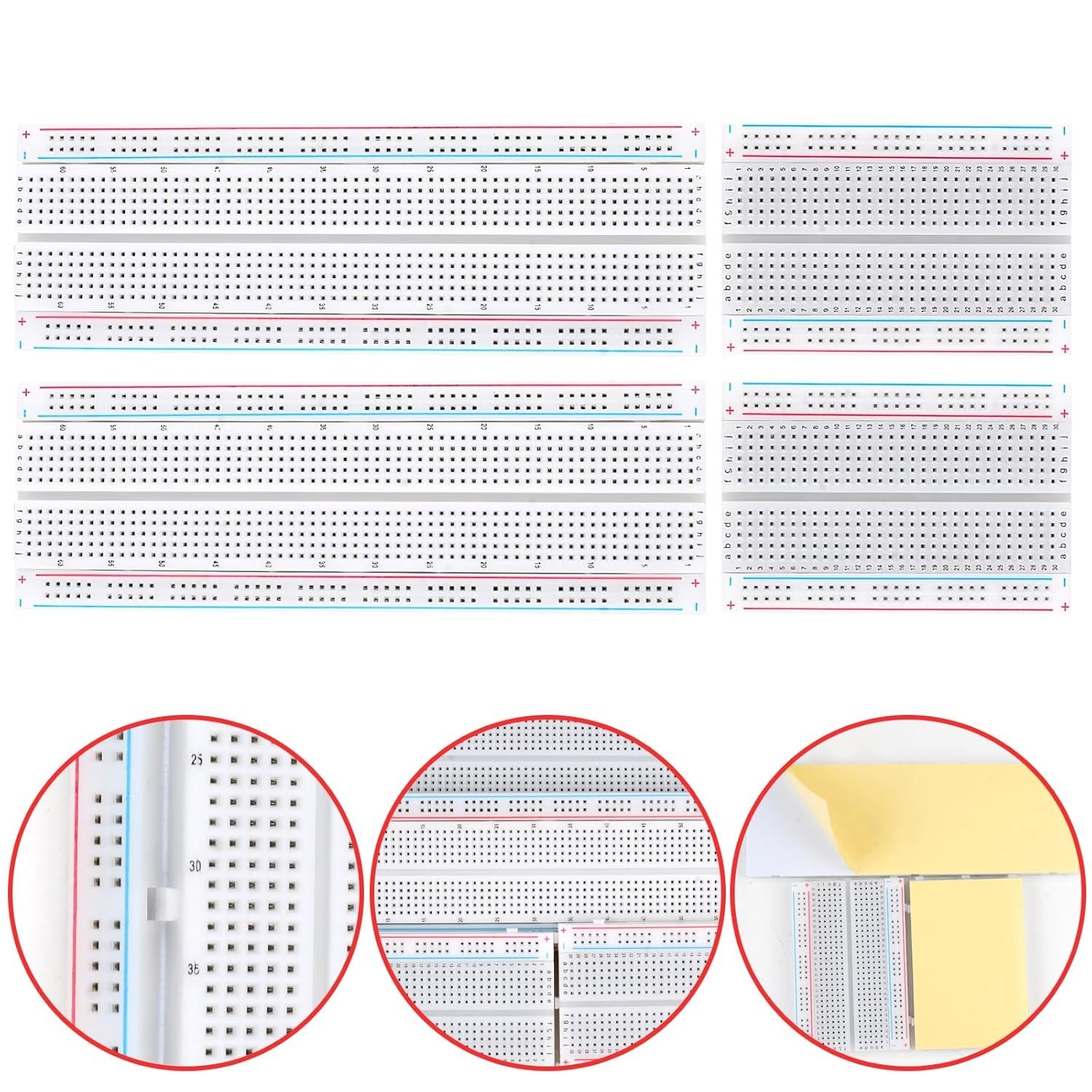6PCS Breadboard Kit 830 & 400 Point Prototype Boards for Arduino