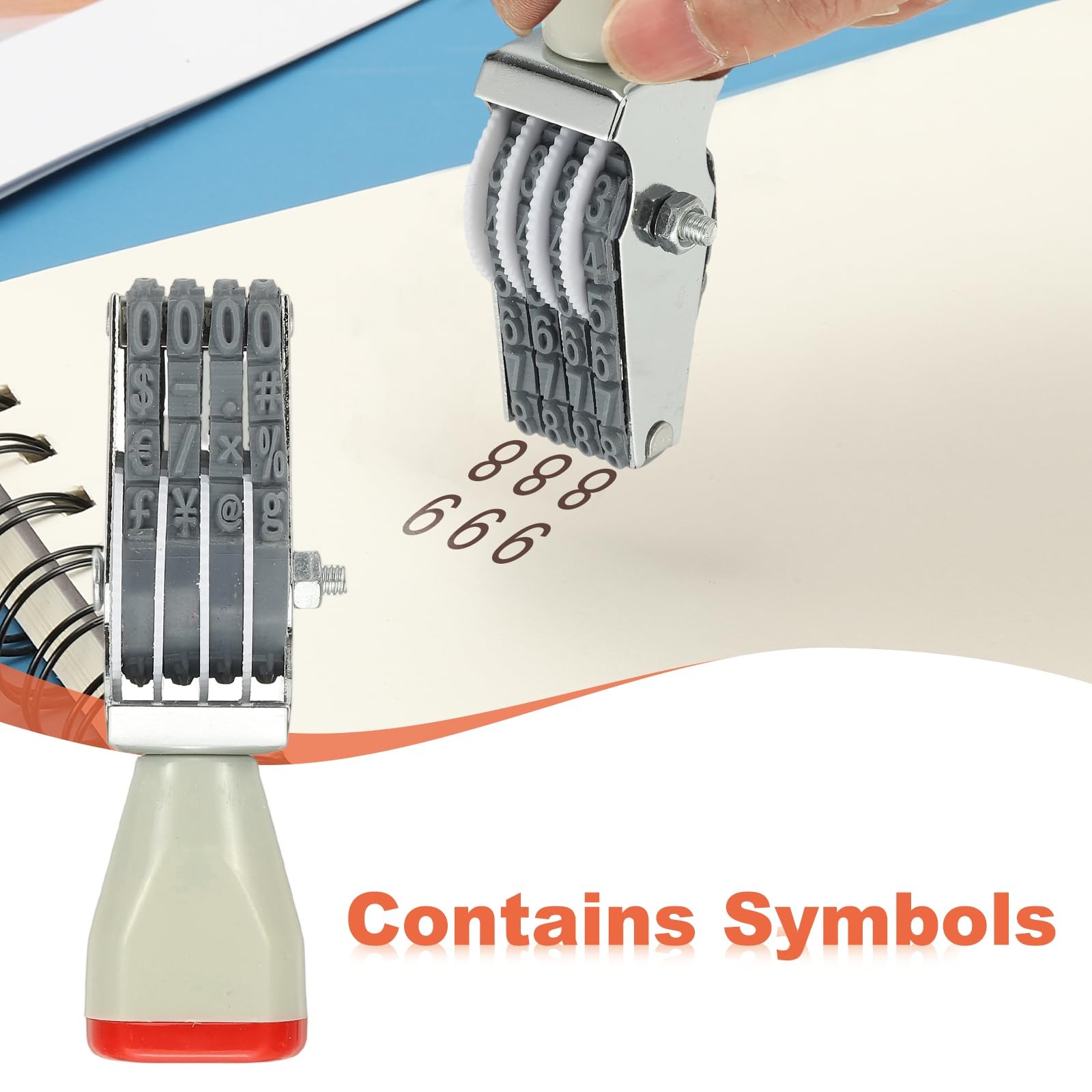 PATIKIL 4 Digit Number Roller Stamp, Adjustable Rubber Stamp Changeable Numer...