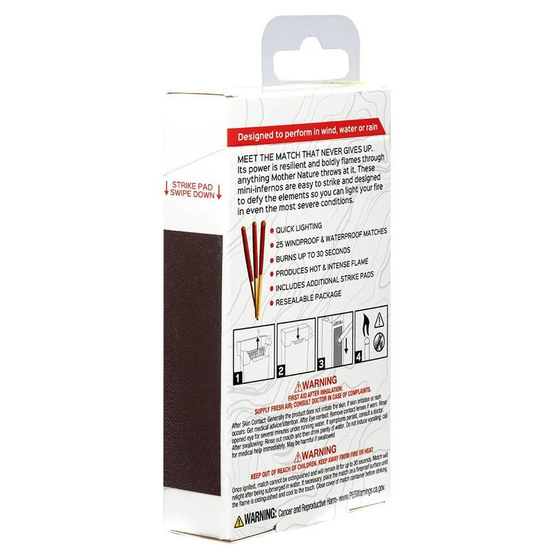 Zippo Typhoon Matches Windproof Waterproof Match Sticks Refill 25-Pack