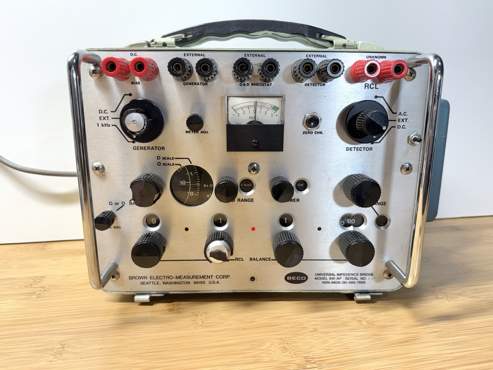 Brown Electro-Measurement Corp., Universal Impedence Bridge 815-AF UNTESTED