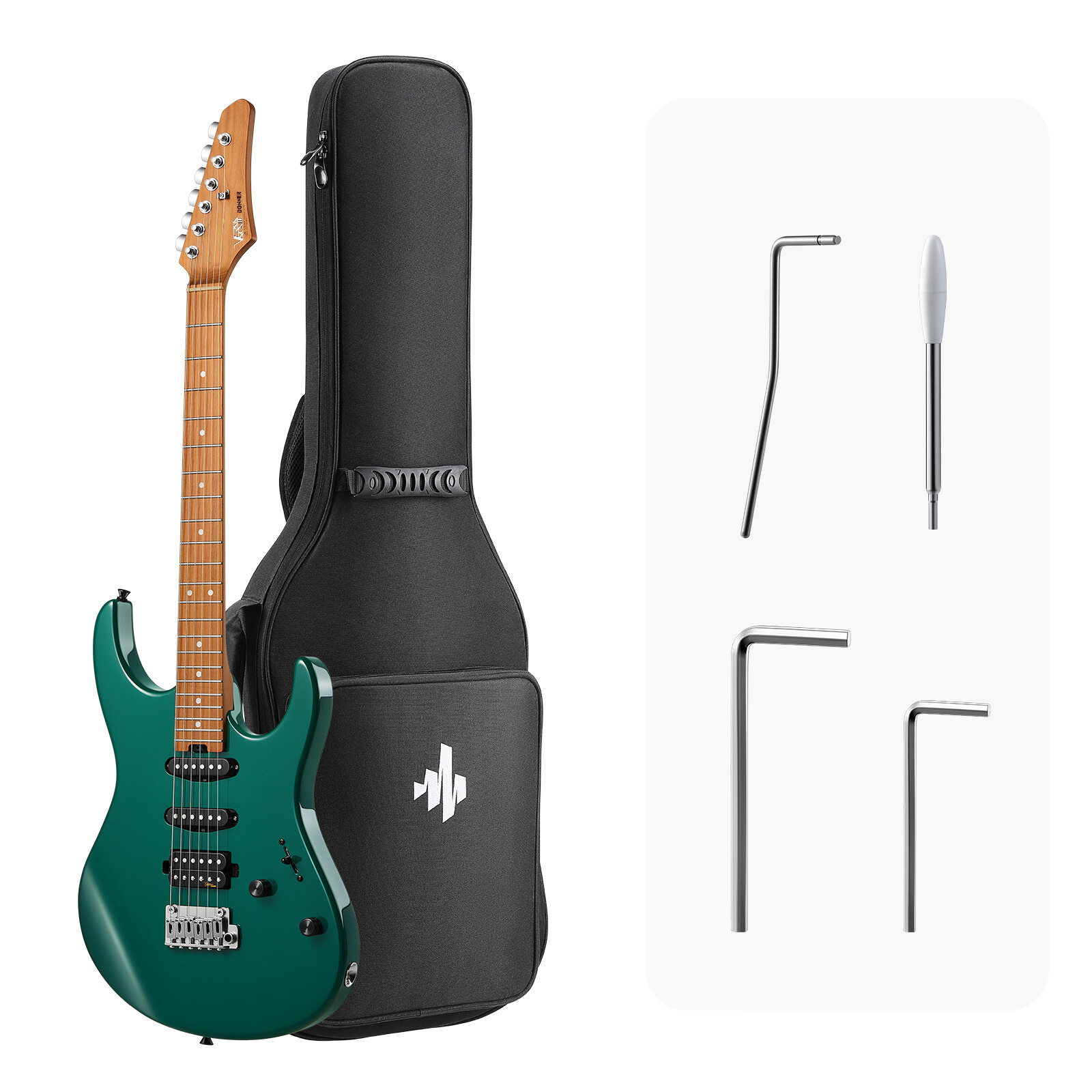 Donner DST-700 Electric Guitar Set Coil Split Tremolo HSS Pickup Emerald Forest