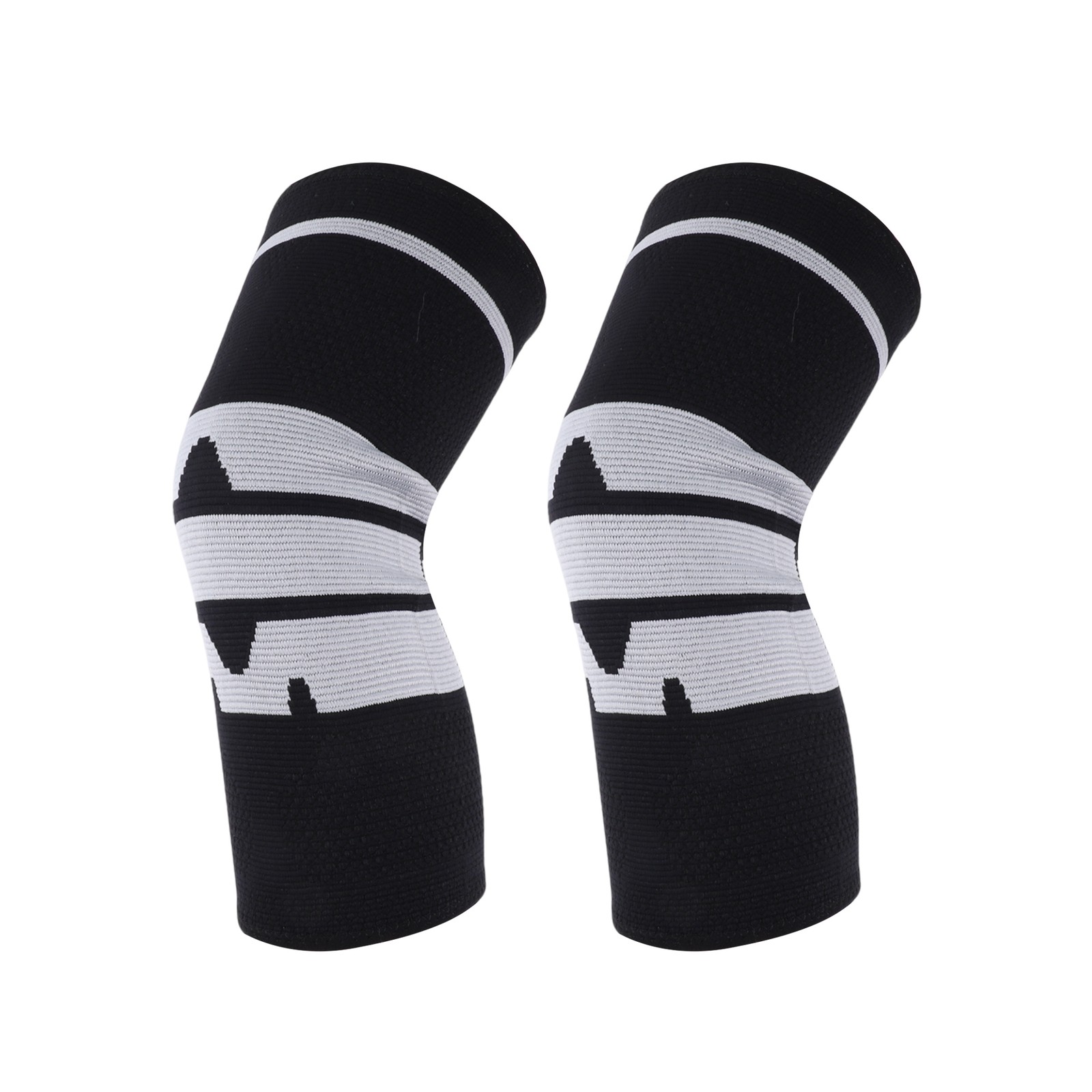 Horizontal Stripe Knee Pads Large Black Gray 1 Pc