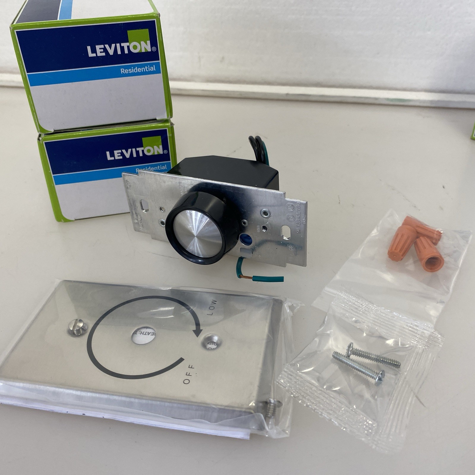 (2) COUNT!!! Leviton Single Pole Fan Speed Control – Model 6616 Black
