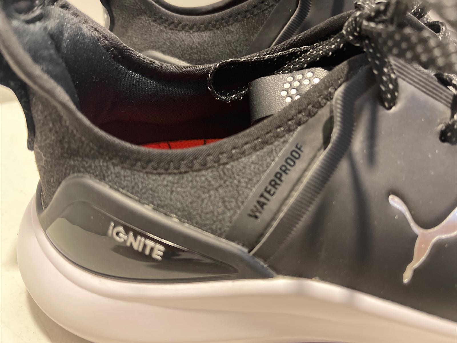Waterproof Golf Shoes PUMA Ignite NXT Black Silver White EUC Size 7 Non Spike